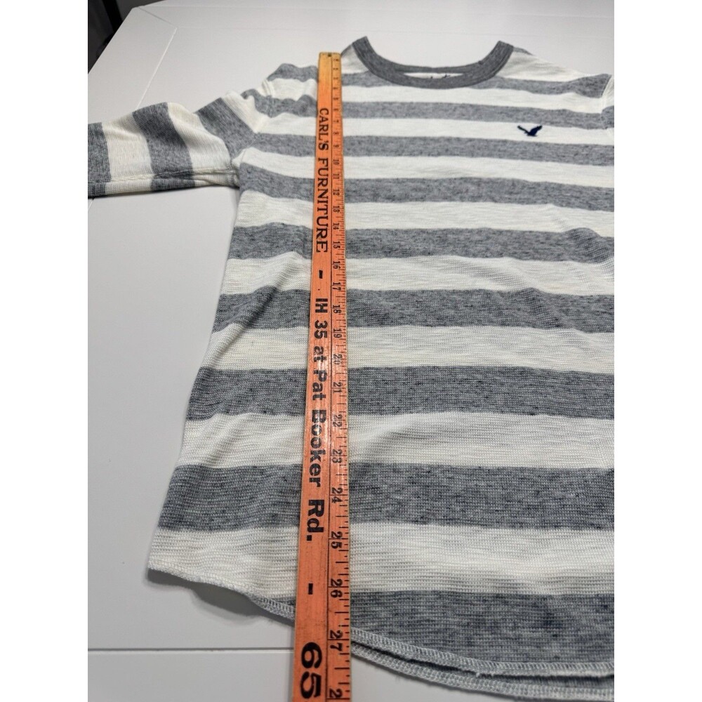 American Eagle Heritage Thermal Striped Long Sleeve Shirt Size Mens Medium US - Picture 3 of 7